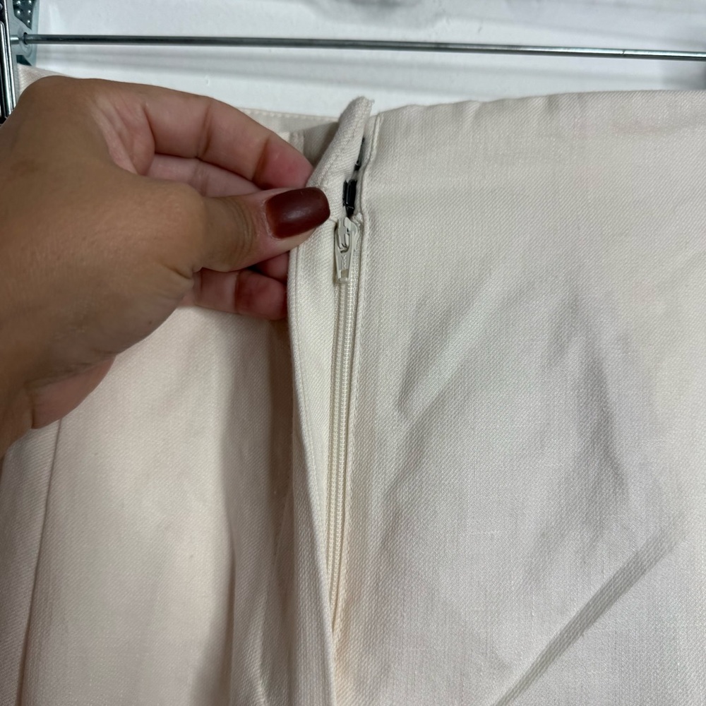 NWT Massimo‎ Dutti Darted Linen Blend Trousers In Cream Size 2 - Picture 5 of 13